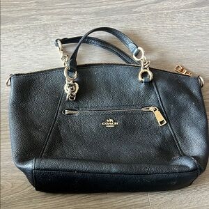 Coach Black Leather Satchel with Gold Hardware